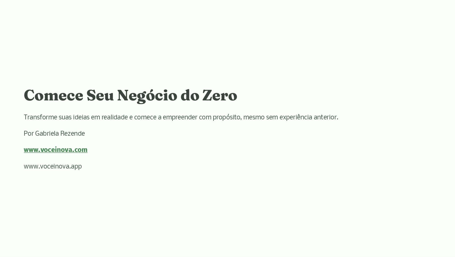 Comece seu negócio do zero